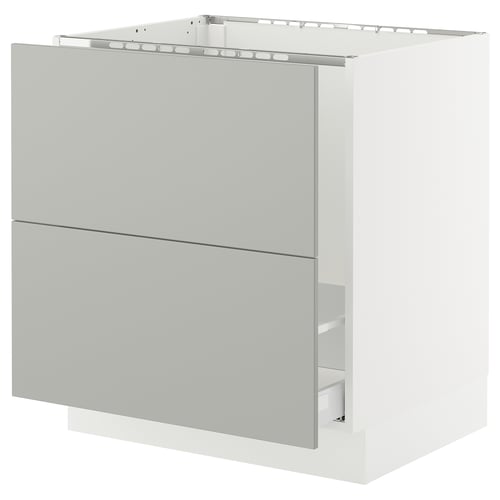 SEKTION light grey modern kitchen cabinet with drawer and sleek design.