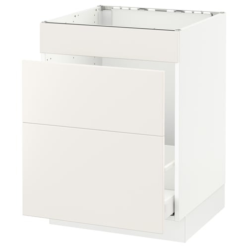 SEKTION kitchen cabinet in white. Square, smooth design. Solid construction with drawer.