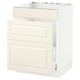 SEKTION kitchen cabinet in off-white with bevelled drawers.