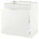 Image description: ikea SEKTION white kitchen cabinet unit, gloss finish, rectangular shape, with high drawer.