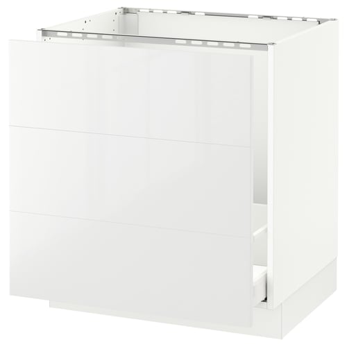 SEKTION white high gloss kitchen cabinet, sleek modern design.
