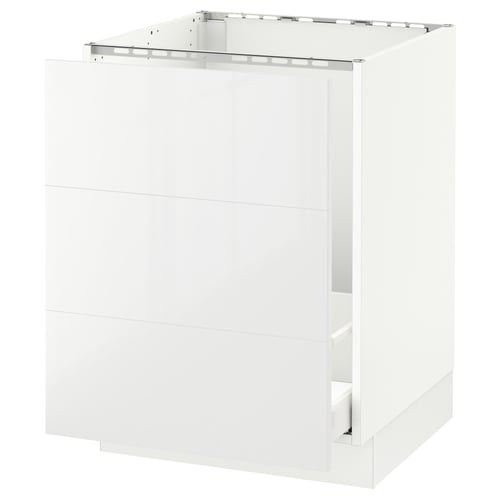 White glossy kitchen cabinet, rectangular, modern.
