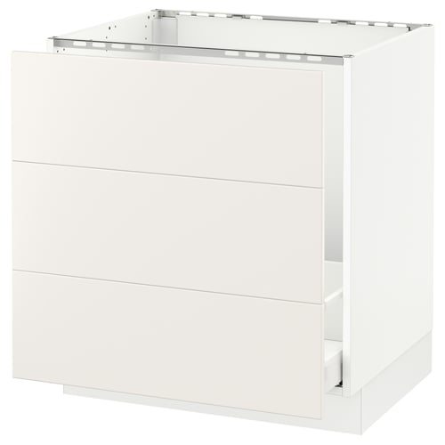 SEKTION white kitchen cabinet, sleek design, rectangular, smooth finish.