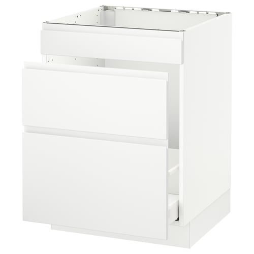 SEKTION white kitchen cabinet, sleek modern design, glossy finish, rectangular shape, 2 drawers.