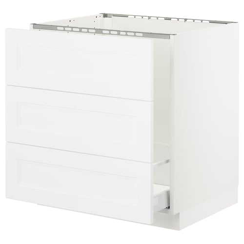 White SEKTION kitchen cabinet with white axstad fronts, featuring a modern, rectangular design with smooth, clean lines.