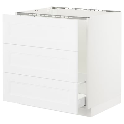 White SEKTION kitchen cabinet with white axstad fronts, featuring a modern, rectangular design with smooth, clean lines.