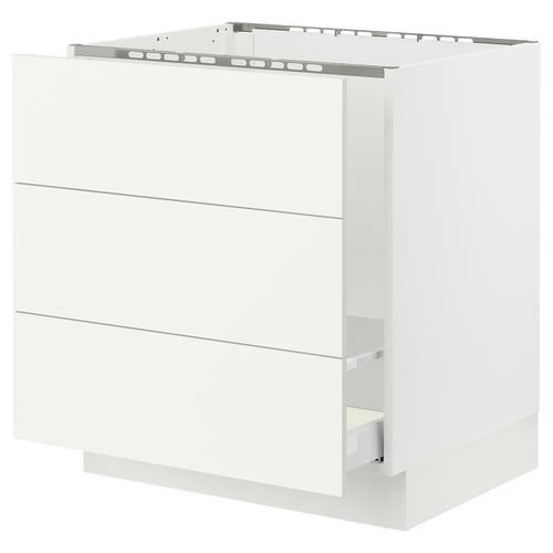SEKTION white cabinet with smooth drawers, modern kitchen unit.