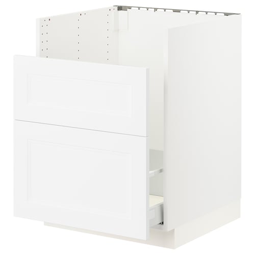SEKTION white kitchen cabinet, modern traditional design with smooth drawer, 19mm thick.