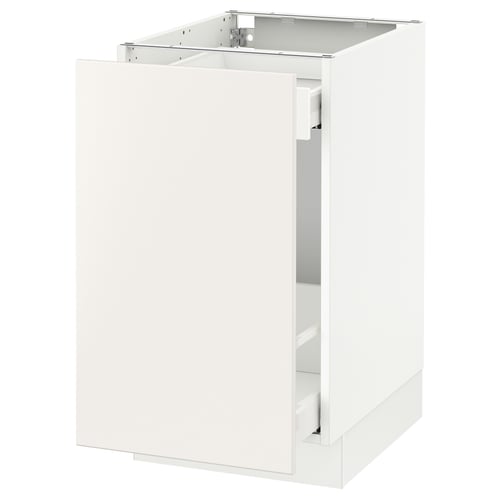 White ikea SEKTION base cabinet, veddinge series, sleek and modern.