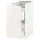A white modern kitchen cabinet from IKEAs SEKTION series, featuring a smooth drawer.