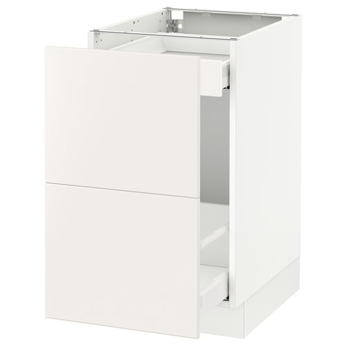 Ikea SEKTION white kitchen cabinet with drawers.