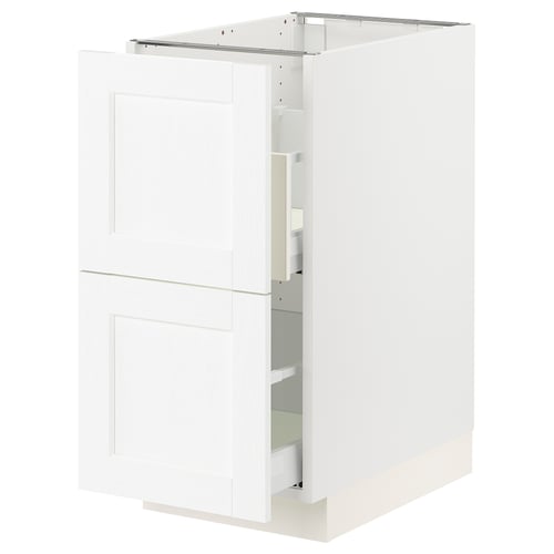 SEKTION: white kitchen cabinet with smooth drawer, sturdy wood frame, classic design.