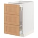 SEKTION / MAXIMERA Base cab f waste sorting/3 fronts, white/Vedhamn oak, 46x61x76 cm