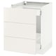 SEKTION kitchen cabinet in white, sleek modern design with three drawers, high gloss finish, full extension.