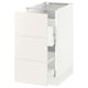 SEKTION white kitchen cabinet with smooth drawers.