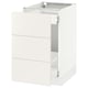 A white SEKTION kitchen cabinet with smooth surfaces and modern design, featuring two drawers.