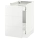 A white SEKTION kitchen cabinet with two drawers. It has a sleek, modern design with a glossy finish.