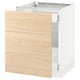 SEKTION kitchen unit, white and light wood, rectangular with drawers.