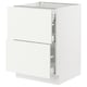 SEKTION / MAXIMERA Base cab with 2 fronts/3 drawers, white/Vallstena white, 61x61x76 cm