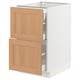 SEKTION / MAXIMERA Base cab with 2 fronts/3 drawers, white/Vedhamn oak, 46x61x76 cm