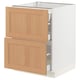 SEKTION / MAXIMERA Base cab with 2 fronts/3 drawers, white/Vedhamn oak, 61x61x76 cm
