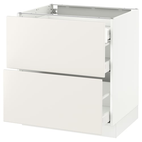 SEKTION white kitchen cabinet with drawers, modern design.