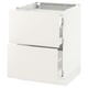 Displays a white SEKTION kitchen cabinet with drawers, featuring a sleek modern design with a smooth, glossy finish.