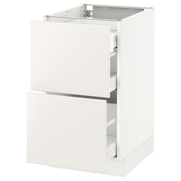 Ikea SEKTION white kitchen cabinet unit with drawers.