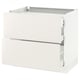 White SEKTION kitchen cabinet with veddinge smooth fronts. Square shape, glossy finish. Modern design.