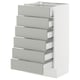 SEKTION / MAXIMERA Base cabinet 6 fronts/6 low drawers, white/Havstorp light grey, 46x37x76 cm