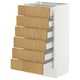 SEKTION / MAXIMERA Base cabinet 6 fronts/6 low drawers, white/Sinarp oak veneer, 46x37x76 cm
