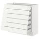 SEKTION / MAXIMERA Base cabinet 6 fronts/6 low drawers, white/Vallstena white, 91x37x76 cm