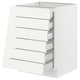 SEKTION / MAXIMERA Base cabinet 6 fronts/6 low drawers, white/Vallstena white, 61x61x76 cm