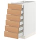 SEKTION / MAXIMERA Base cabinet 6 fronts/6 low drawers, white/Vedhamn oak, 38x61x76 cm