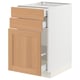 SEKTION / MAXIMERA Base cabinet/p-out storage/2 drwrs, white/Vedhamn oak, 46x61x76 cm