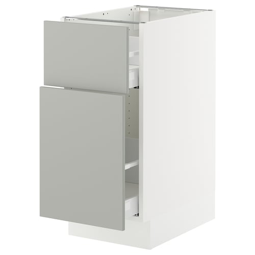 SEKTION kitchen cabinet in light grey with smooth, modern design and sturdy frame.