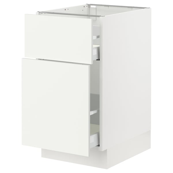 SEKTION / MAXIMERA Base cabinet/p-out storage/drawer, white/Vallstena white, 46x61x76 cm