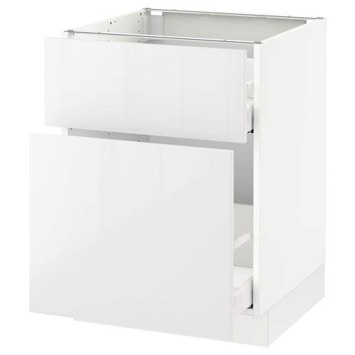 White SEKTION kitchen cabinet with glossy finish and modern design.