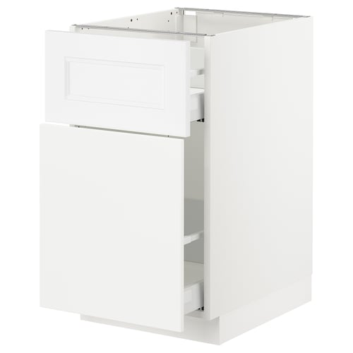 SEKTION white kitchen cabinet with drawers, sleek design.