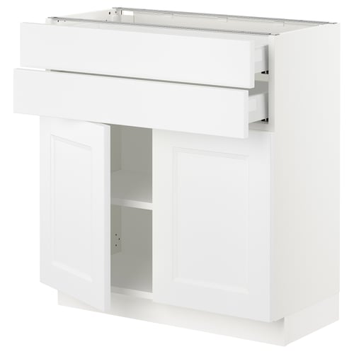 SEKTION white kitchen cabinet: modern, white with 2 drawers, 2 doors, adjustable shelves, sleek design, durable built.