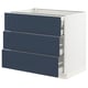 SEKTION / MAXIMERA Base cabinet w 3 fronts/4 drawers