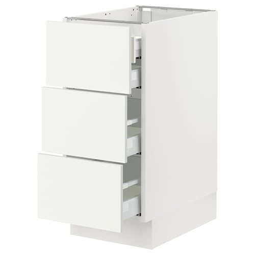 Modern white kitchen cabinet with three drawers from SEKTION.