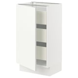 SEKTION / MAXIMERA Base cabinet with 1 door/3 drawers, white/Vallstena white, 46x37x76 cm