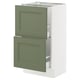 SEKTION / MAXIMERA Base cabinet with 2 drawers, white/Axstad grey-green, 46x37x76 cm