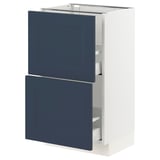 SEKTION / MAXIMERA Base cabinet with 2 drawers, white Axstad/matt blue, 46x37x76 cm