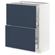 SEKTION / MAXIMERA Base cabinet with 2 drawers, white Axstad/matt blue, 61x37x76 cm