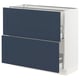 SEKTION / MAXIMERA Base cabinet with 2 drawers, white Axstad/matt blue, 91x37x76 cm