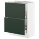 SEKTION / MAXIMERA Base cabinet with 2 drawers, white/Havstorp deep green, 61x37x76 cm