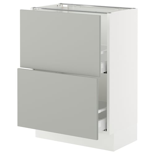 Ikea SEKTION kitchen cabinet in light grey, square shape, minimalist design.