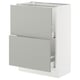 SEKTION / MAXIMERA Base cabinet with 2 drawers, white/Havstorp light grey, 61x37x76 cm